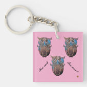 Colourful Owl Keyring Keychain (voorkant)