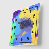 Colourful paint strokes vierkante klok (Hoek)