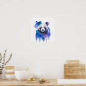 Colourful Panda Watercolor Artwork Poster (Keuken)