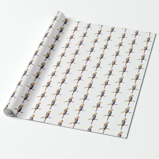 Colourful Parrot Wrapping Paper Cadeaupapier (Uitgerold)