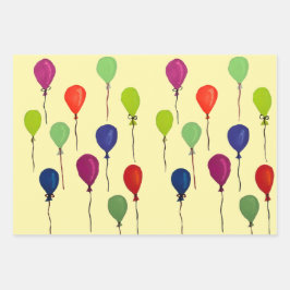 Colourful party balloons inpakpapier vel