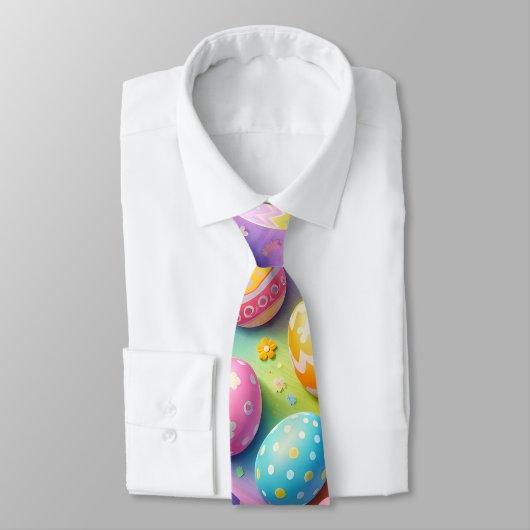 Colourful pastel Easter egg pattern festive neckti Stropdas (Gebonden)