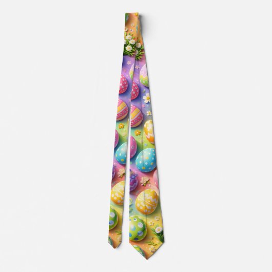 Colourful pastel Easter egg pattern festive neckti Stropdas (Achterkant)