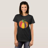 Colourful patchwork pumpkin with different pattern t-shirt (Voorkant volledig)