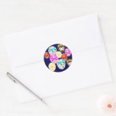 Colourful patterned Easter Egg   Ronde Sticker (Envelop)