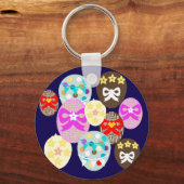Colourful patterned Easter Egg   Sleutelhanger (Voorkant)