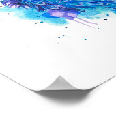 Colourful Peacock Watercolour Art Poster (Hoek)