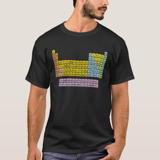 Colourful periodic table  chemistry t-shirt (Voorkant)
