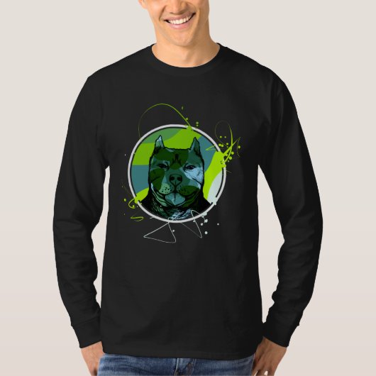 Colourful Pitbull Terrier Dog Love Dad Mum Boy Gir T-shirt (Voorkant)