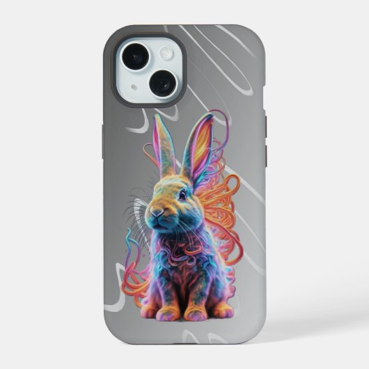 Colourful Rabbit phone case iPhone 15 Case (Achterkant)