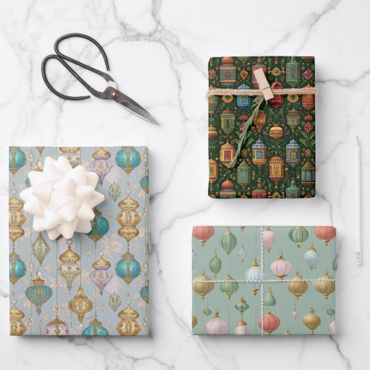 Colourful Ramadan & Eid Lantern Wrapping Paper (Voorkant)