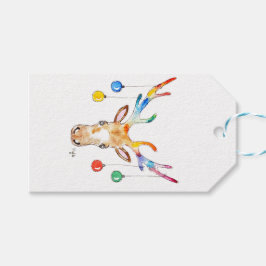 Colourful Reindeer Cadeaulabel