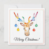 Colourful Reindeer Feestdagenkaart (Voorkant)