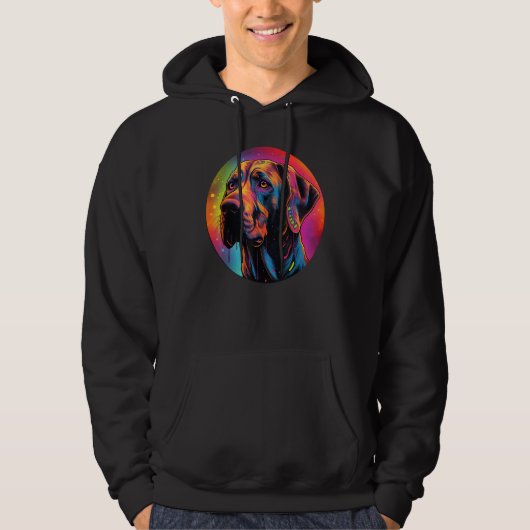 Colourful Rhodesian Ridgeback Dog Dad Mom Graffity Hoodie (Voorkant)
