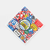 Colourful Road Signs Collage Birthday Party Napkin Servet (Hoek)