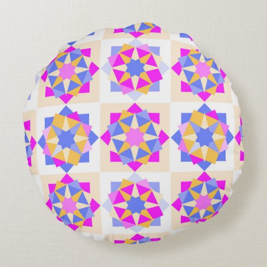 Colourful Round Pillow design  Rond Kussen (Achterkant)