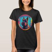 Colourful Scottish Terrier Dog Dad Mom Graffity T-shirt (Voorkant)