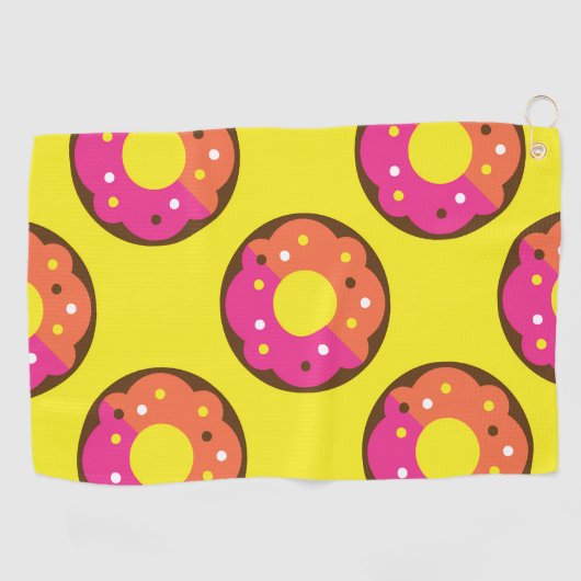 Colourful Seamless Donut Pattern, Colourful Candy Golfhanddoek (Horizontaal)