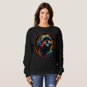 Colourful Shih Tzu Dog Dad Mom Graffity Trui (Voorkant volledig)