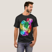 Colourful Silk Chicken Fan Animal T-shirt (Voorkant volledig)