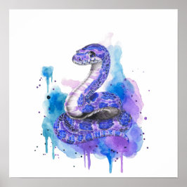 Colourful Snake Watercolor Artwork Poster