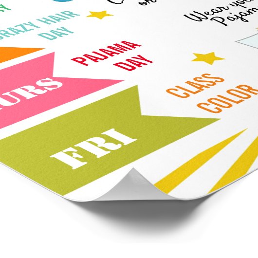 colourful  Spirit week school flyer poster (Hoek)