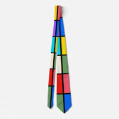 Colourful Square Grid Socks – Retro Geometric Stropdas (Achterkant)