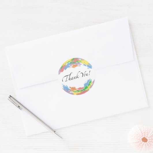 Colourful Thank You Sticker (Envelop)