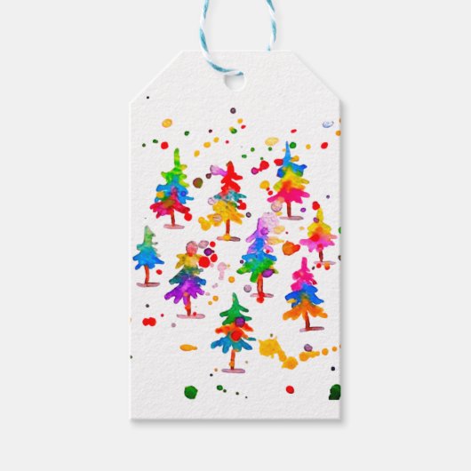 Colourful Trees Cadeaulabel (Voorkant)