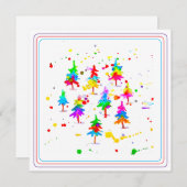 Colourful Trees Feestdagenkaart (Voorkant / Achterkant)