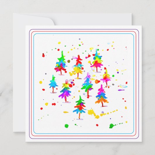 Colourful Trees Feestdagenkaart (Voorkant)