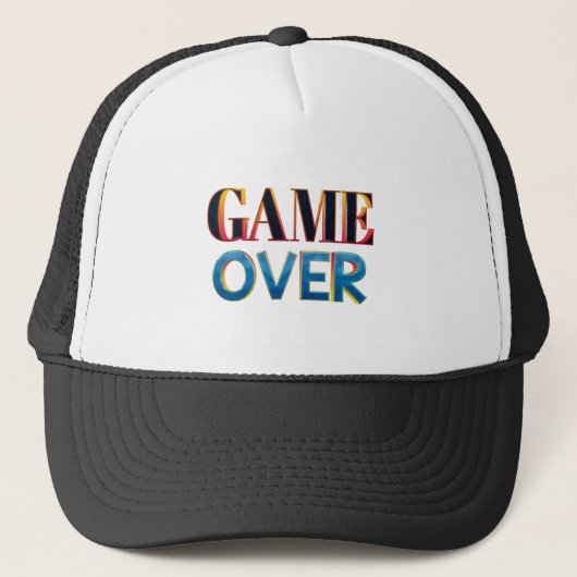 colourful Trucker hat with "Game Over"  Trucker Pet (Voorkant)