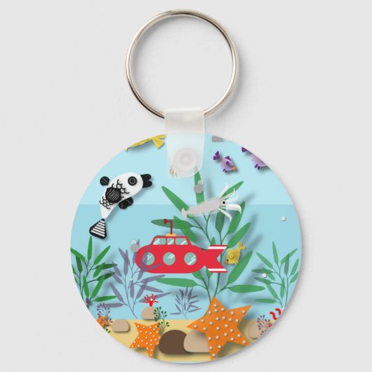 Colourful Underwater Scene  Sleutelhanger (Voorkant)