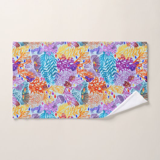 Colourful Underwater World Bad Handdoek (Handdoek)