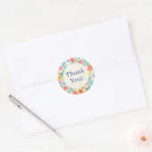 Colourful Watercolor Pastel Floral Ronde Sticker (Envelop)