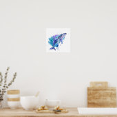 Colourful Whale Watercolour Art Poster (Keuken)