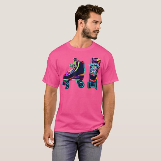 Colourfull Roller Skate Rollerskate Skating T-shirt (Voorkant volledig)