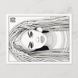 Colouring Post Card | Warrior of Ashanti Feestdagenkaart