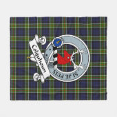Colquhoun Clan Badge Tartan Plaid Fleece Deken (Voorkant (Horizontaal))