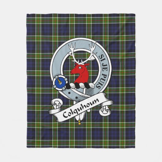 Colquhoun Clan Badge Tartan Pset Fleece Deken (Voorkant)