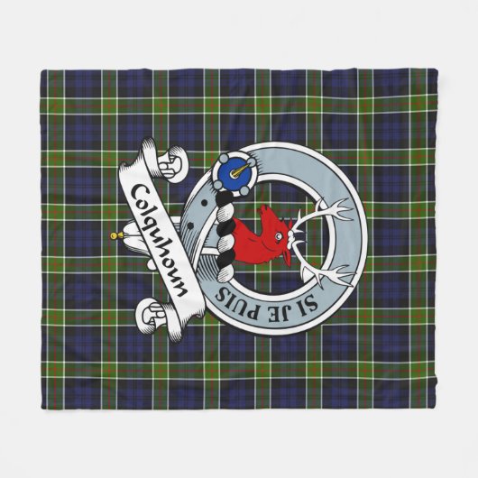 Colquhoun Clan Badge Tartan Pset Fleece Deken (Voorkant (Horizontaal))