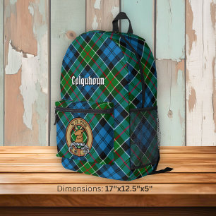 Colquhoun Clan Crest over Tartan Bedrukte Rugzak