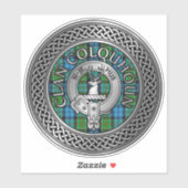 Colquhoun Clan Crest & Tartan Knoop Sticker (Vel)