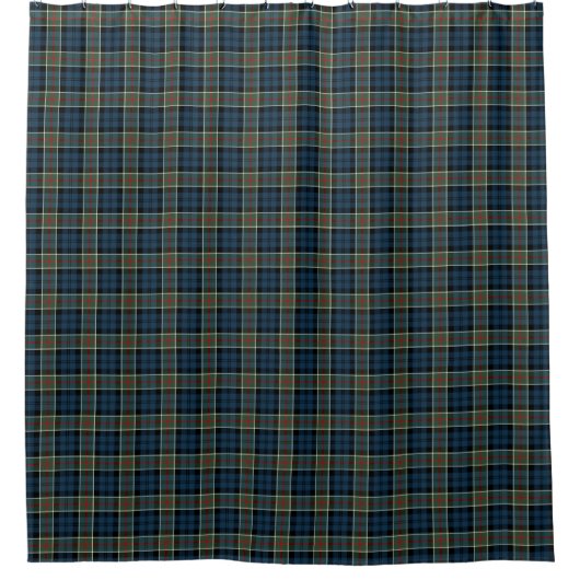 Colquhoun Clan Tartan Navy Blauw Plaid Douchegordijn (Voorkant)