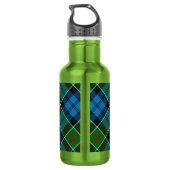 Colquhoun-clanwapen over tartan waterfles (Achterkant)