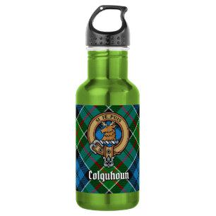 Colquhoun-clanwapen over tartan waterfles