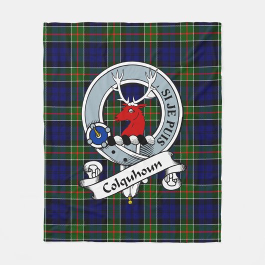 Colquhoun Modern Clan badge Tartan Pset Fleece Deken (Voorkant)