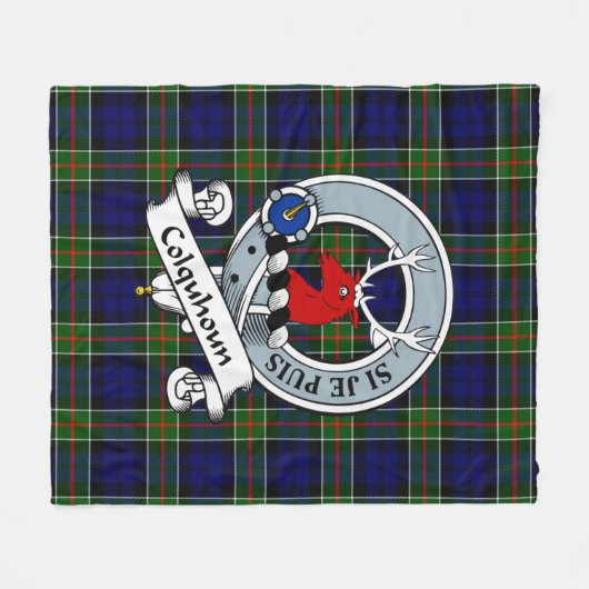Colquhoun Modern Clan badge Tartan Pset Fleece Deken (Voorkant (Horizontaal))