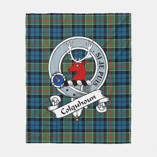 Colquhoun Oude Clan Badge Tartan Schort Fleece Deken (Voorkant)