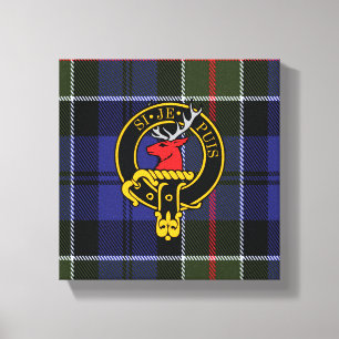 Colquhoun Scottish Crest en Tartan Canvas print
